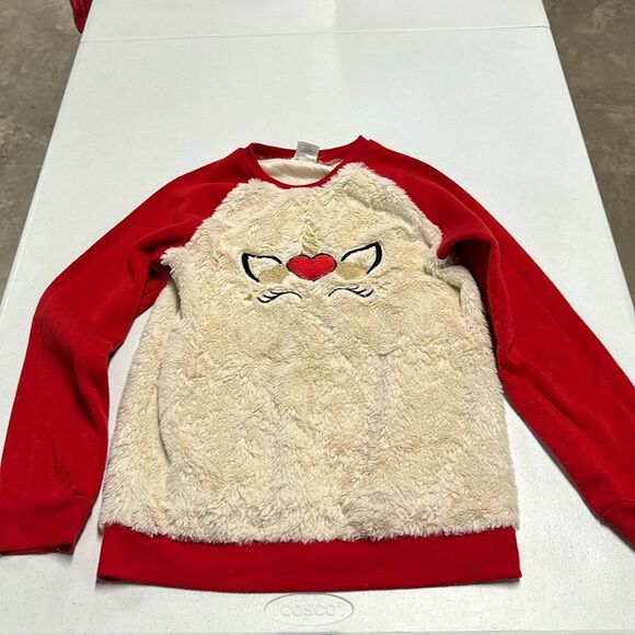 Other - Girls Red/White Unicorn accent Sweater sz XL (14-16)